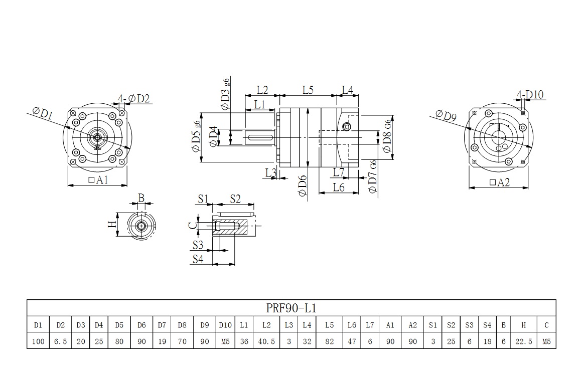 PRF90_L1系列伺服減速機圖紙